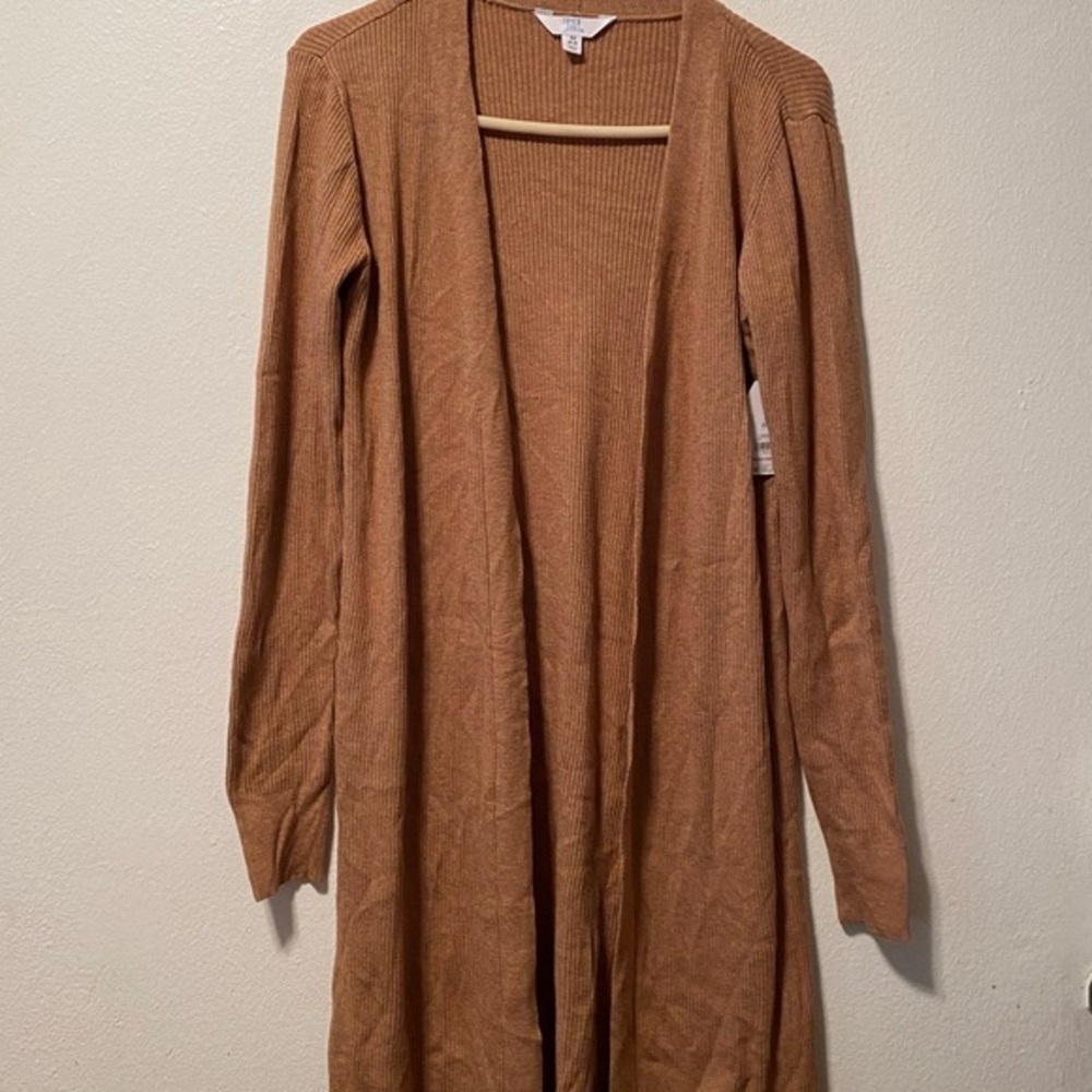 Time And Tru Women’s Sweater Open Cardigan Size XSmall‎ Brown New